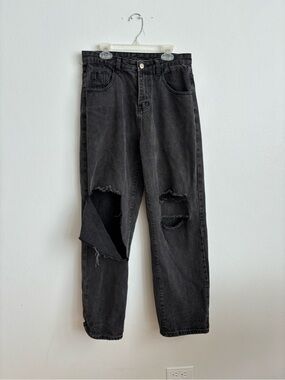 Black Distressed Women's Jeans